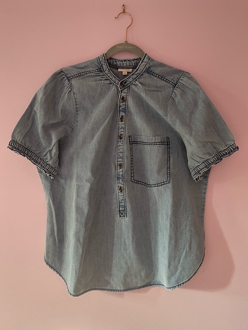 Pilcro Button Front Denim Top
